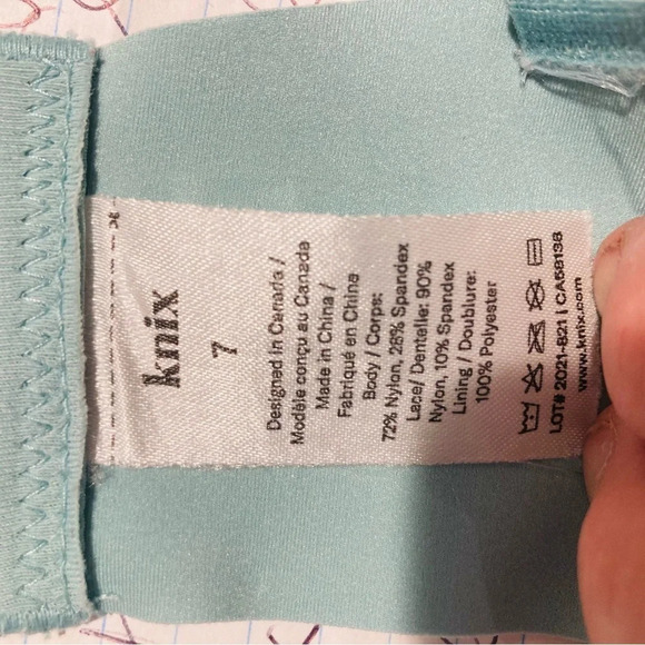 KNIX Sz 7 Wingwoman Contour  Lightly Padded Meshy Overlay Fabric Bra - Picture 7 of 7